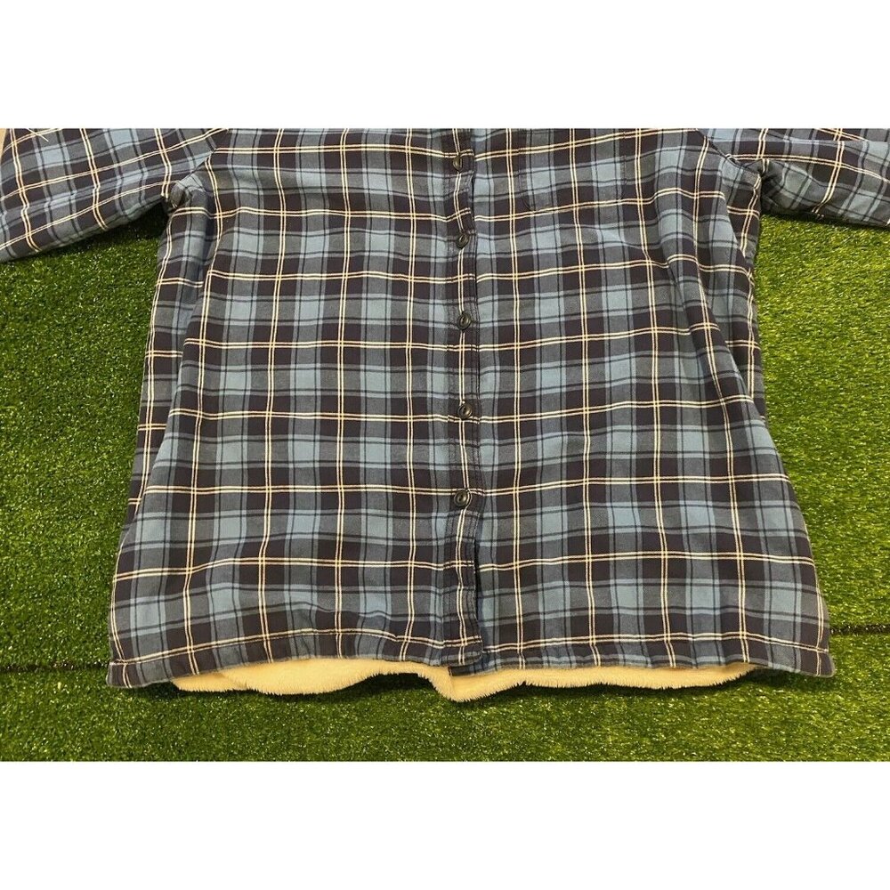 LL Bean shacket large mens outdoors blue light weight button up plaid - Picture 4 of 10